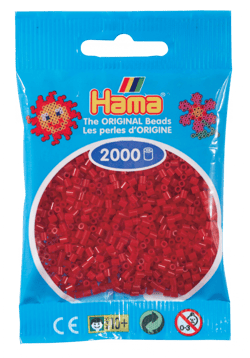 Sachet de perles Hama - 2,5 mm - rouge Noël - 2000 perles