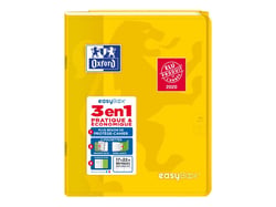 Cahier polypro - 17 x 22 cm - Easybook - Oxford - 96 pages grands carreaux - Jaune