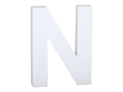 Lettre N majuscule - carton blanc - 20 cm