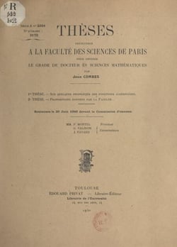 Sur quelques propriétés des fonctions algébroïdes - Suivi de Propositions données par la Faculté : l'hypothèse de Goldbach et le théorème de Vinogradow