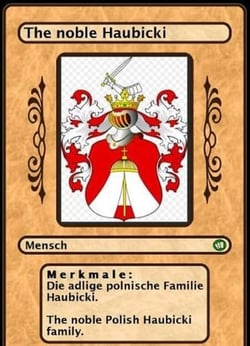 The noble Polish Haubicki family. Die adlige polnische Familie Haubicki.