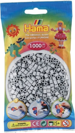 Sachet de perles Hama - 5 mm - gris clair - 1000 perles