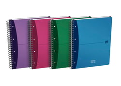 Cahier polypro à spirales - Format A4 21 x 29.7 cm - European Book - Oxford - 240 pages petits carreaux