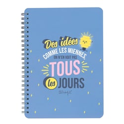 Carnet Mr. Wonderful - Bleu - A5 14,8 x 21 cm - Des idées comme les miennes on n'en voit pas tous les jours - 160 pages