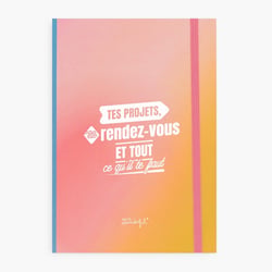 Carnet de notes Mr Wonderful - Rose - A5 - Tes projets, tes rendez-vous et tout ce qu'il te faut