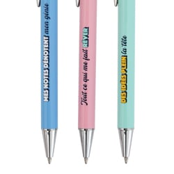 Lot de 3 stylos bille Mr Wonderful - Message