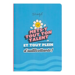 Cahier de note Mr Wonderful - Bleu - 13 x 21 cm - Mets-y tout ton talent et tout ton plein - 50 feuilles