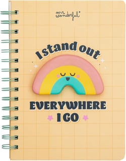 Carnet Mr Wonderful - Jaune - A5 - I stand out everywhere I go - 160 pages unies