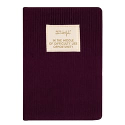 Carnet Mr Wonderful - Aubergine - A5 14,8 x 21 cm - In the middle of difficulty lies opportunity - 160 pages lignées