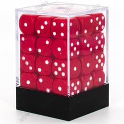 36 dés pour JDR Chessex - Opaque - Rouge et blanc