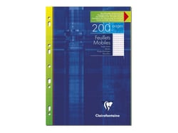 Feuilles simples petits carreaux Clairefontaine - 200 pages perforées - Blanc - A4 21 x 29,7 cm - 90 g/m² 