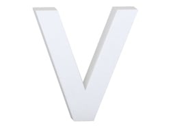 Lettre V majuscule - carton blanc - 20 cm