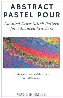 Abstract Pastel Pour | Counted Cross Stitch Pattern for Advanced Stitchers - Abstract Cross Stitch