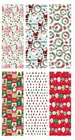 Hoomark - 1 Papier Noël - Xmas vintage - 200 x 70 cm