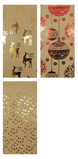 Hoomark - 1 Papier Noël - Kraft doré à chaud - 150 x 70 cm