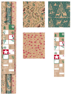 Pack papier cadeau Hoomark - Nature kraft