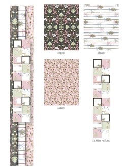 Lot de 3 rouleaux de papier cadeau - Nature + 20 étiquettes