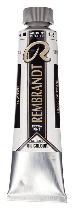 Peinture à l'huile Rembrandt en tube de 40 ml - Royal Talens - Extra-fine - Blanc de titane