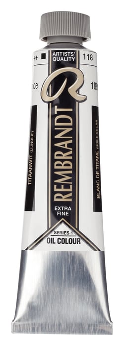 Peinture à l'huile Rembrandt en tube de 40 ml - Royal Talens - Extra-fine - Blanc de titane huile de lin