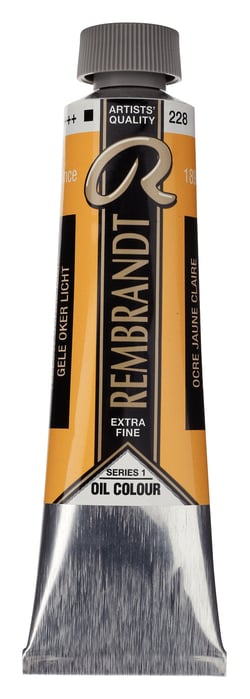 Peinture à l'huile Rembrandt en tube de 40 ml - Royal Talens - Extra-fine - Ocre jaune clair