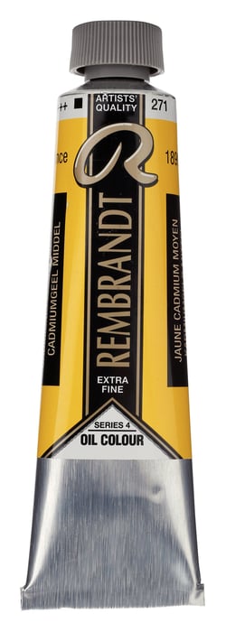 Peinture à l'huile Rembrandt en tube de 40 ml - Royal Talens - Extra-fine - Jaune cadmum moyen