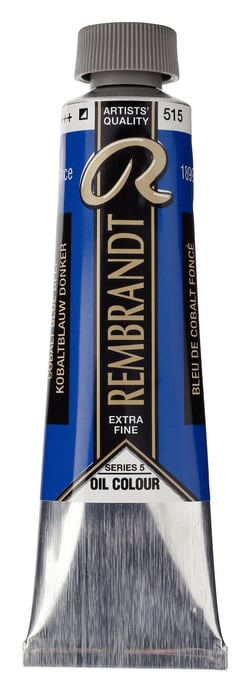 Peinture à l'huile Rembrandt en tube de 40 ml - Royal Talens - Extra-fine - Bleu de cobalt foncé