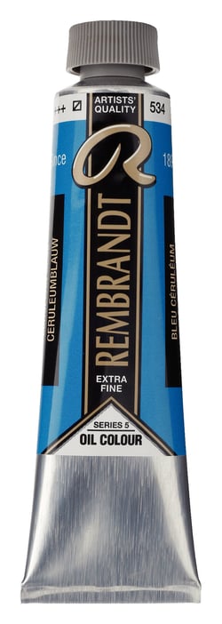 Peinture à l'huile Rembrandt en tube de 40 ml - Royal Talens - Extra-fine - Bleu céruléum