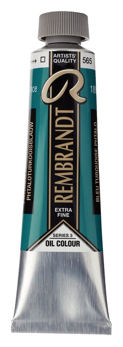 Peinture à l'huile Rembrandt en tube de 40 ml - Royal Talens - Extra-fine - Bleu turquoise phtalo