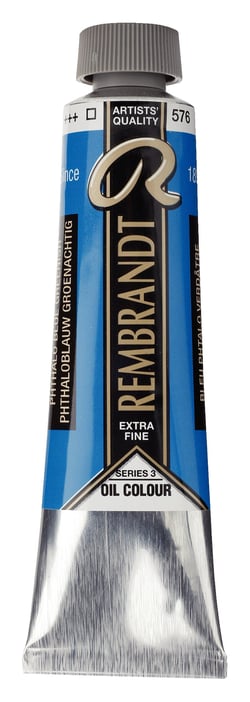 Peinture à l'huile Rembrandt en tube de 40 ml - Royal Talens - Extra-fine - Bleu phtalo verdâtre