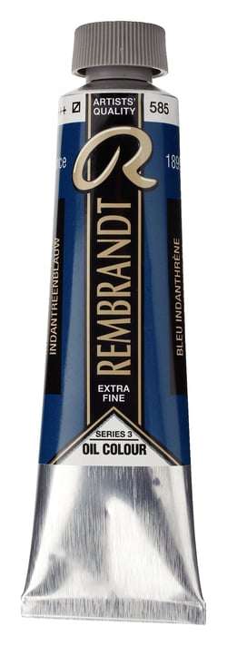 Peinture à l'huile Rembrandt en tube de 40 ml - Royal Talens - Extra-fine - Bleu indanthrène