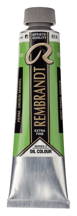 Peinture à l'huile Rembrandt en tube de 40 ml - Royal Talens - Extra-fine - Vert permanent moyen