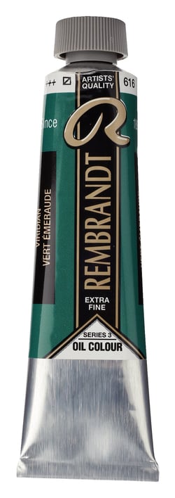Peinture à l'huile Rembrandt en tube de 40 ml - Royal Talens - Extra-fine - Vert émeraude
