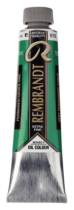 Peinture à l'huile Rembrandt en tube de 40 ml - Royal Talens - Extra-fine - Vert permanent foncé