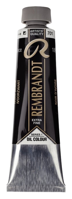 Peinture à l'huile Rembrandt en tube de 40 ml - Royal Talens - Extra-fine - Noir ivoire