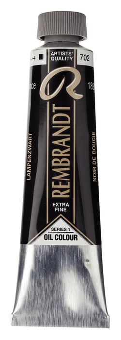 Peinture à l'huile Rembrandt en tube de 40 ml - Royal Talens - Extra-fine - Noir de bougie