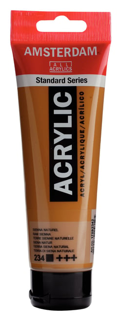 Tube 120 ml de peinture acrylique Royal Talens - Amsterdam - Terre Sienne Naturelle