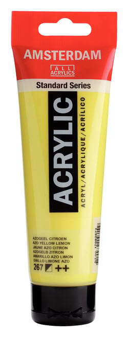 Tube 120 ml de peinture acrylique Royal Talens - Amsterdam - Jaune Azo Citron
