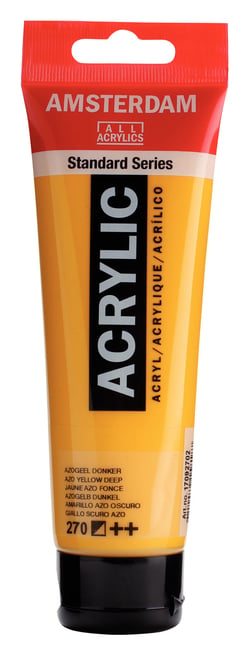 Tube 120 ml de peinture acrylique Royal Talens - Amsterdam - Jaune Azo Foncé