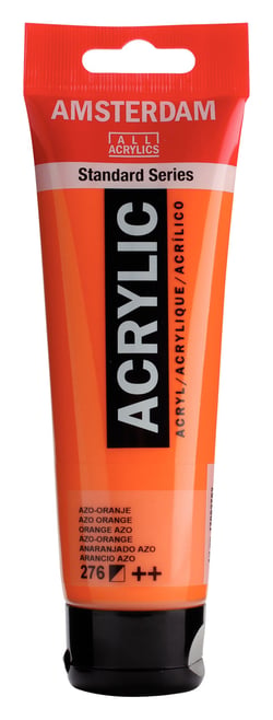 Tube 120 ml de peinture acrylique Royal Talens - Amsterdam - orange azo