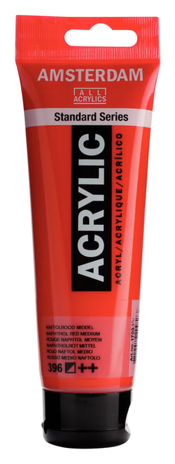 Tube 120 ml de peinture acrylique Royal Talens - Amsterdam - Rouge Naphtol Moyen