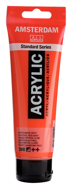 Tube 120 ml de peinture acrylique Royal Talens - Amsterdam - Rouge Naphtol Clair