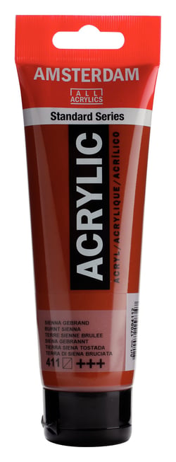 Tube 120 ml de peinture acrylique Royal Talens - Amsterdam - Terre Sienne Brûlée