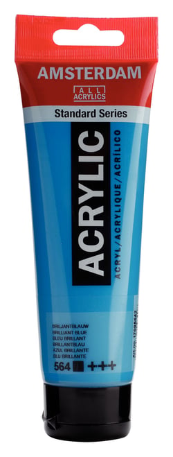 Tube 120 ml de peinture acrylique Royal Talens - Amsterdam - Bleu Brillant