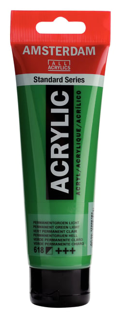 Tube 120 ml de peinture acrylique Royal Talens - Amsterdam - Vert Permanent Clair