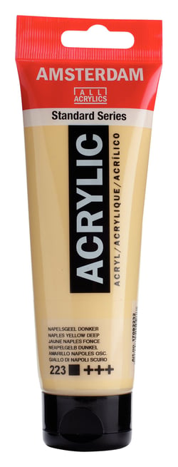 Tube 120 ml de peinture acrylique Royal Talens - Amsterdam - Jaune Naples Foncé