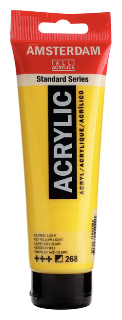 Tube 120 ml de peinture acrylique Royal Talens - Amsterdam - Jaune Azo Clair