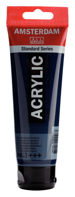 Tube 120 ml de peinture acrylique Royal Talens - Amsterdam - Bleu Prusse (Phtalo)