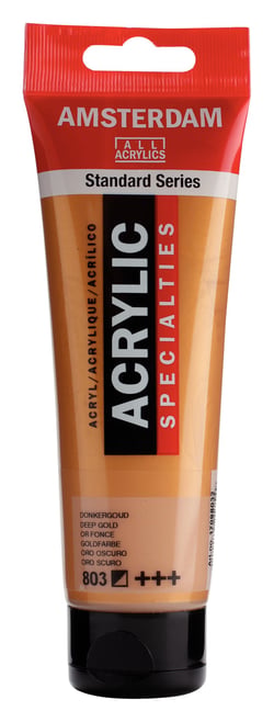 Tube 120 ml de peinture acrylique Royal Talens - Amsterdam - Or Foncé
