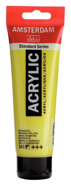 Tube 120 ml de peinture acrylique Royal Talens - Amsterdam - Jaune Verdatre