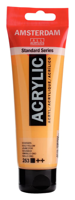Tube 120 ml de peinture acrylique Royal Talens - Amsterdam - Jaune D'Or